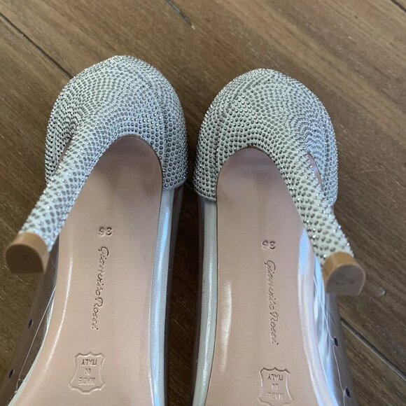 Gianvito Rossi 105 Plexi & Embellished Suede Pumps - Picture 9 of 11